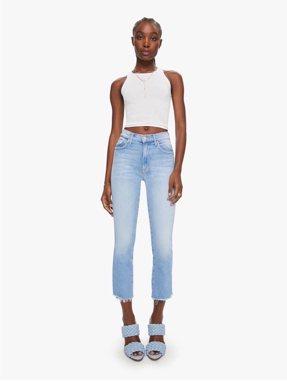 Mother Insider Crop Step Fray